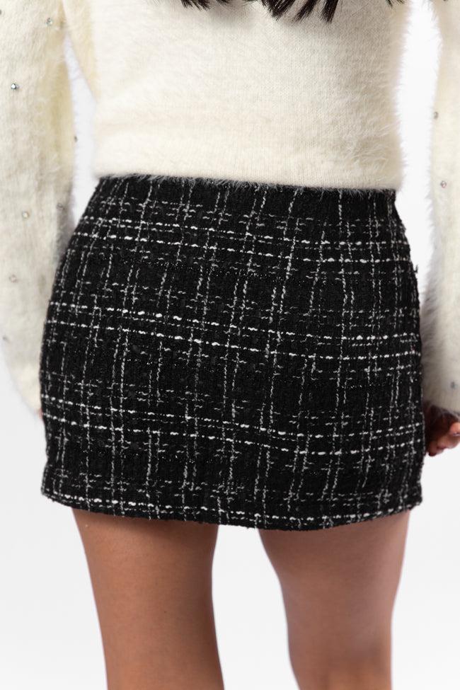 Amazed By You Black Tweed Pocketed Skort FINAL SALE Product Image
