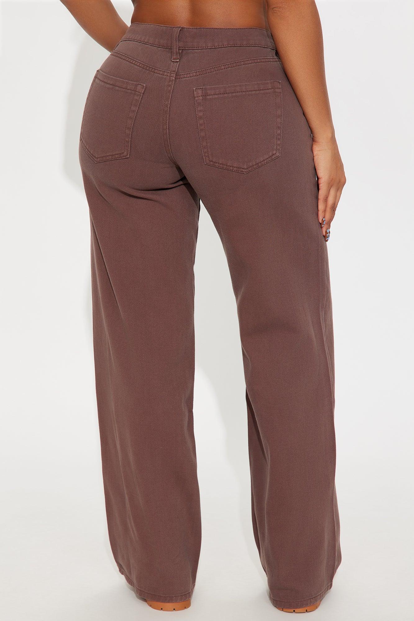 Southside Low Rise Wide Leg Jean - Brown Female Product Image