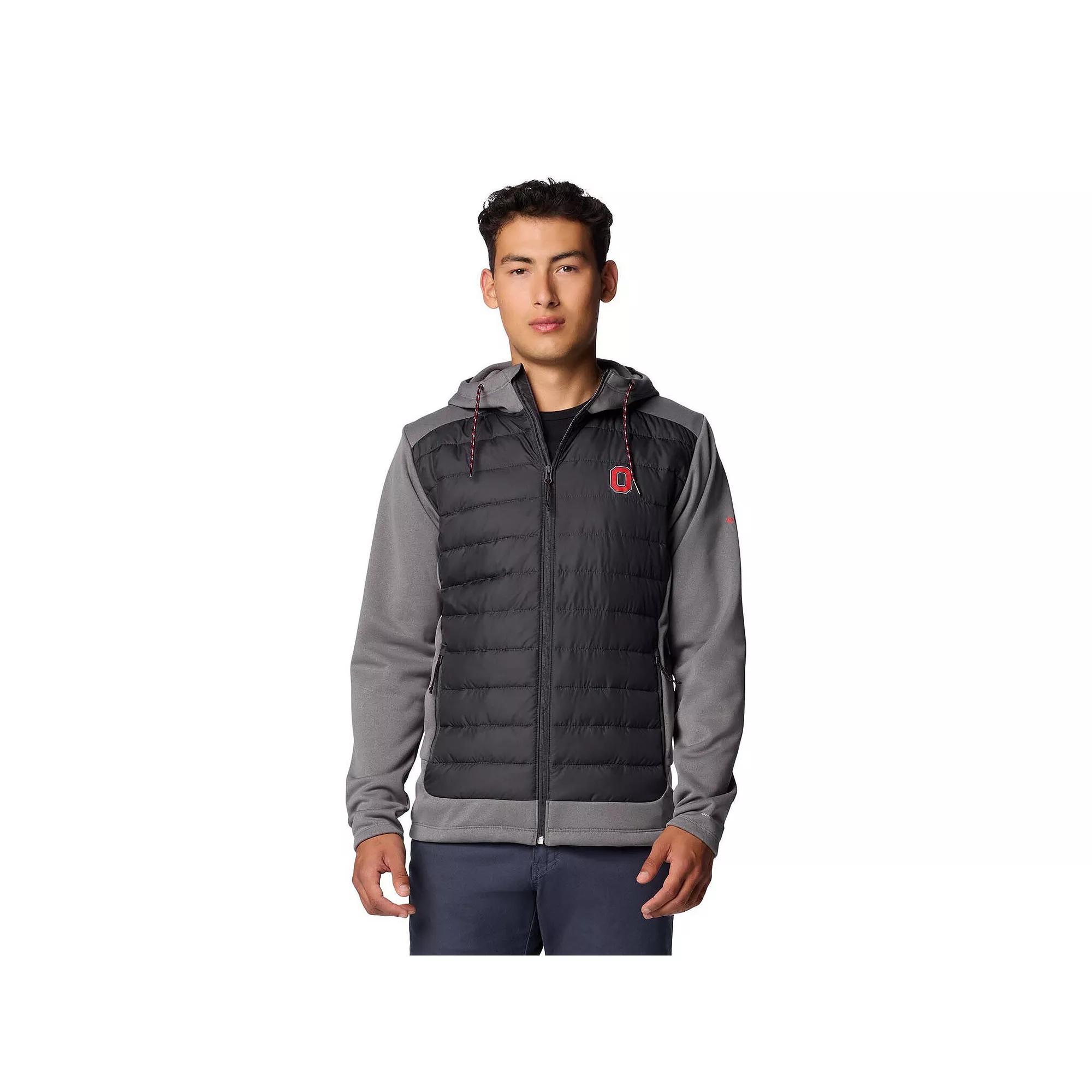 Men's Columbia Charcoal/Gray Ohio State Buckeyes Out-Shield Hybrid Full-Zip Hoodie Jacket,  Product Image