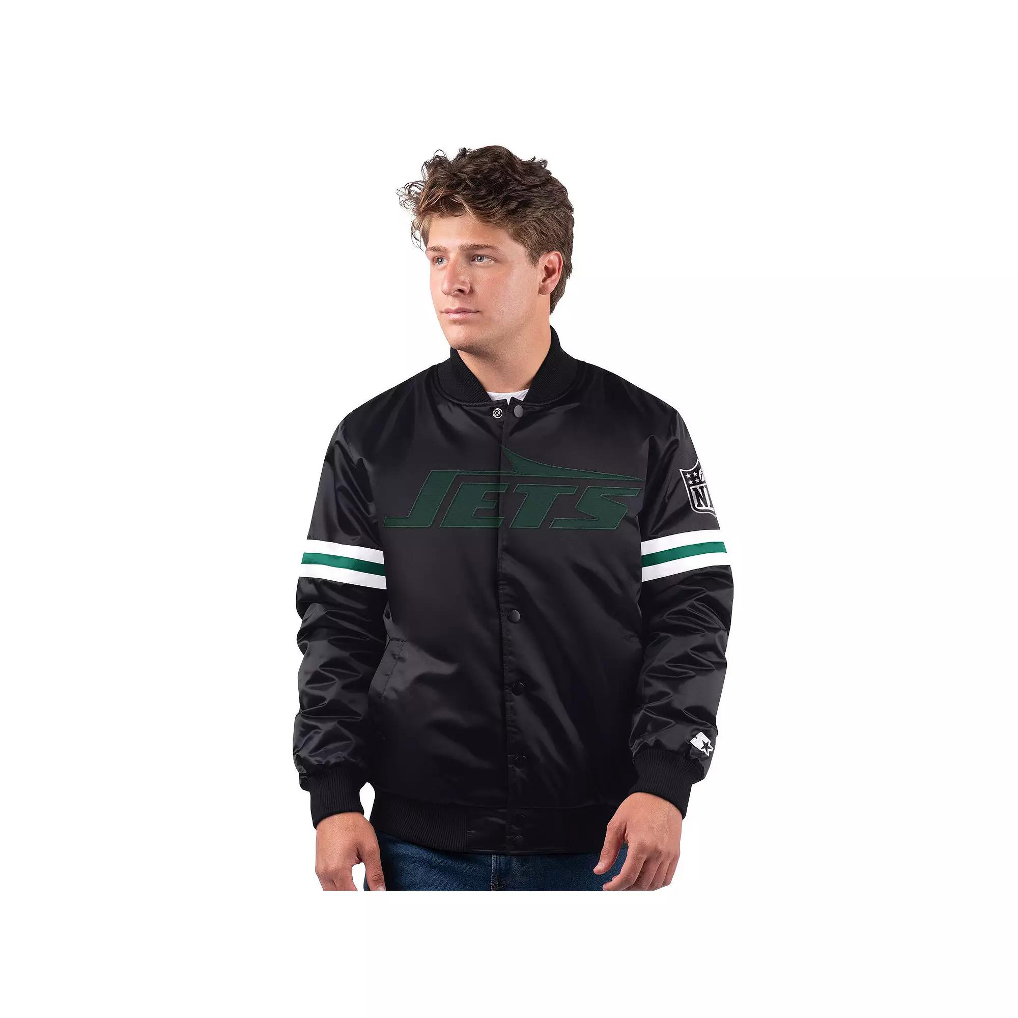 Men's Starter Black New York Jets New Logo Full-Snap Jacket,  Product Image
