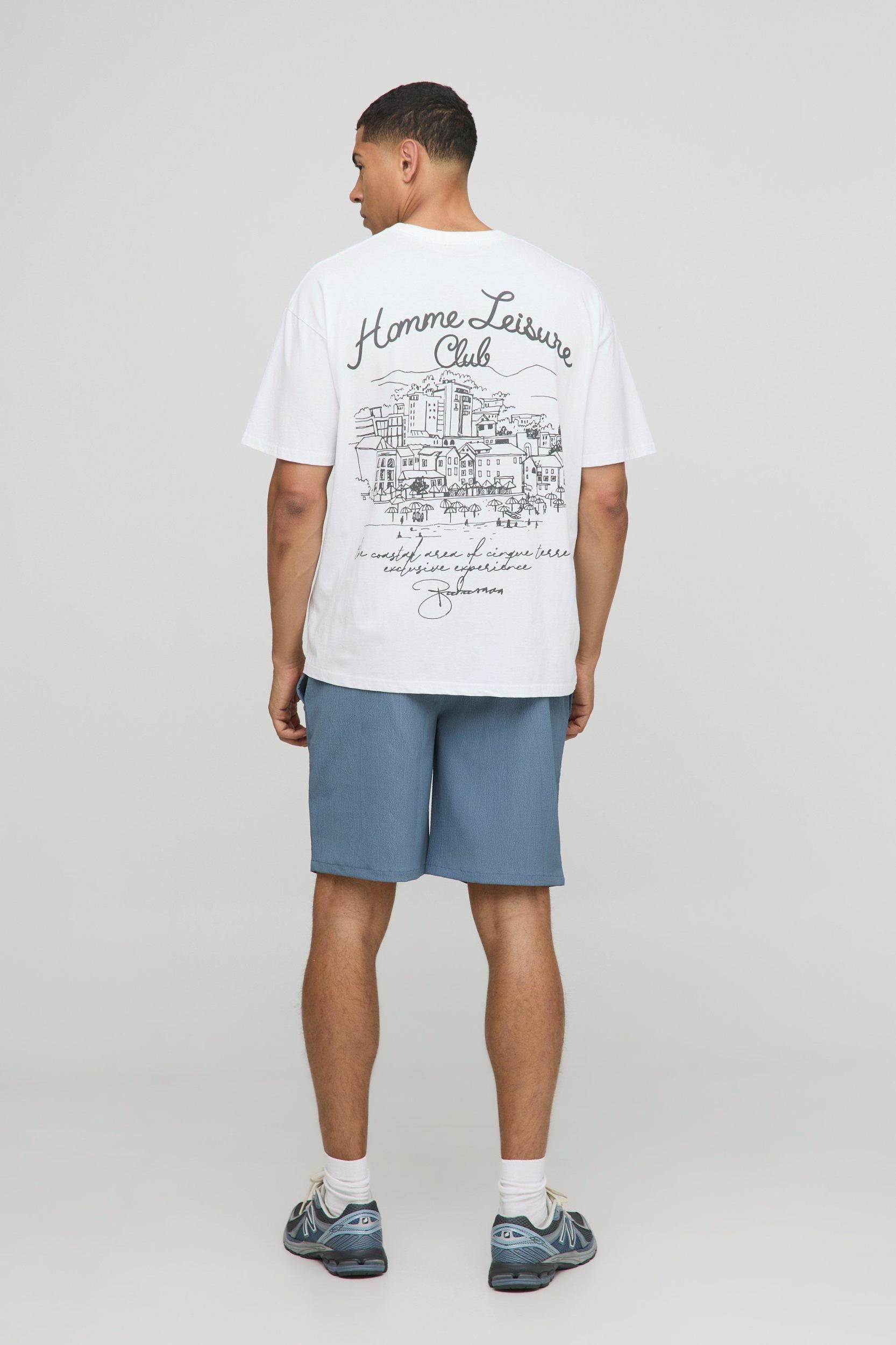 Elasticated Waist Relaxed Fit Crinkle Textured Cargo Shorts | boohooMAN USA Product Image