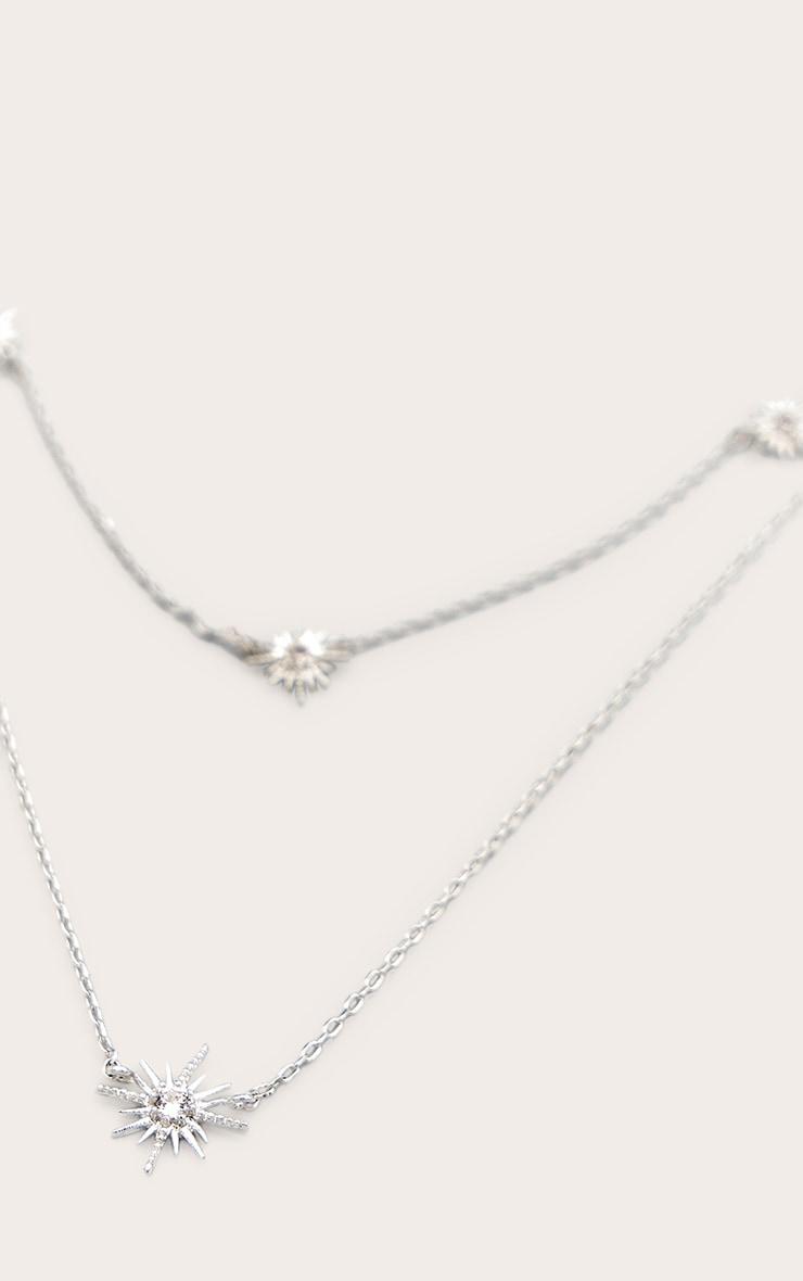 Real Silver Plated Star Diamante Necklace Product Image