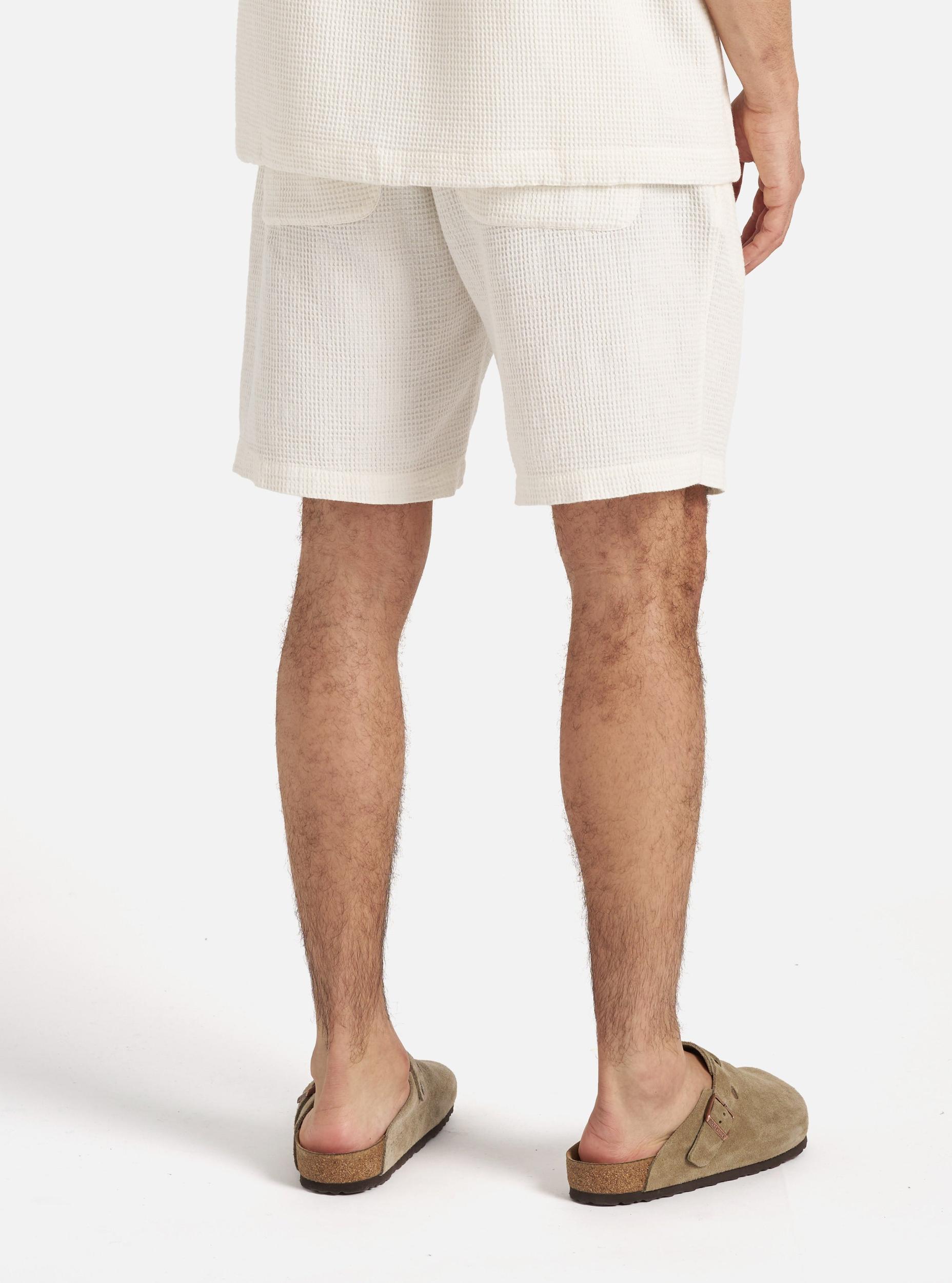 Universal Works Simple Short in Ecru Japanese Waffle Product Image