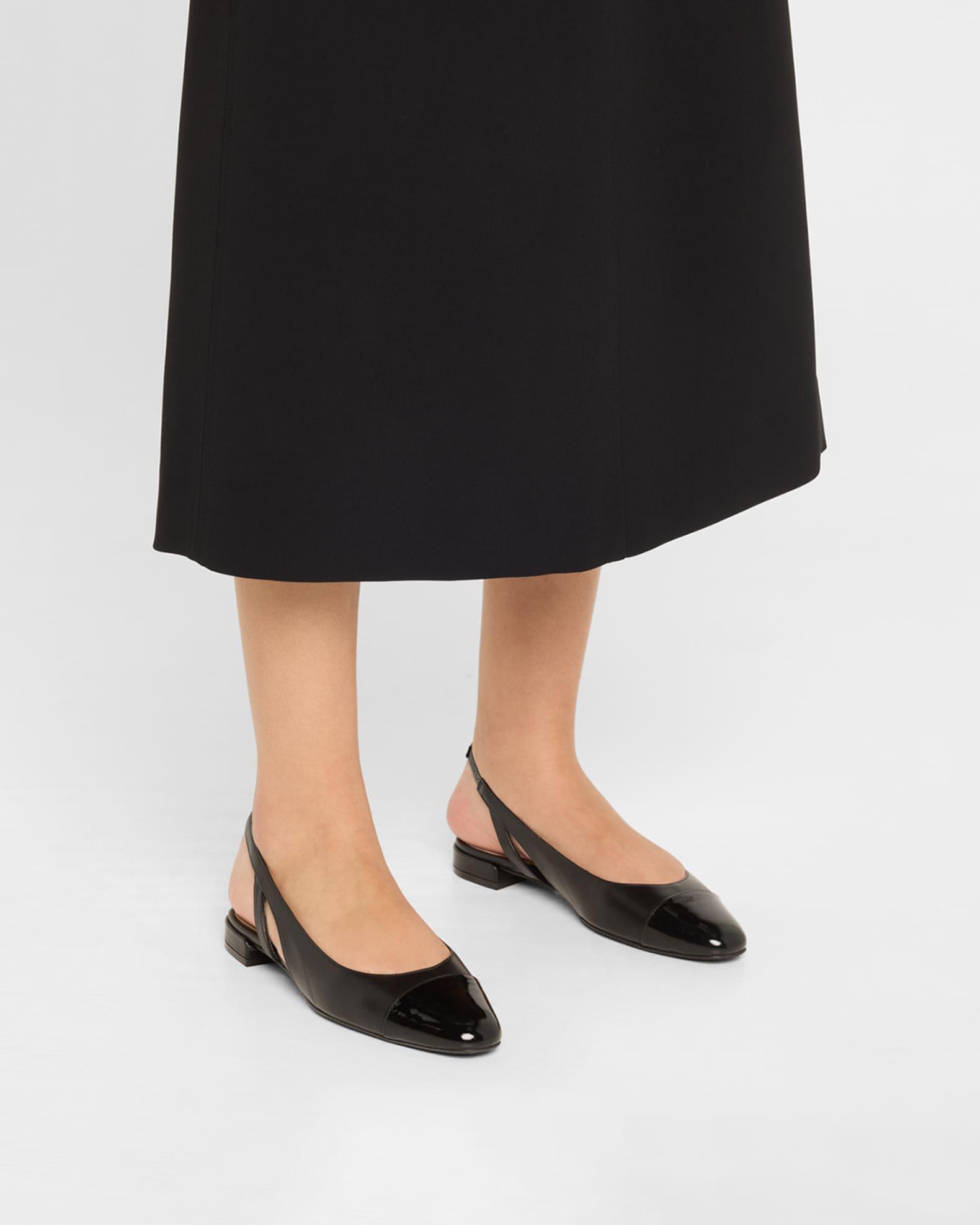 Sleek Leather Slingback Ballerina Flats Product Image