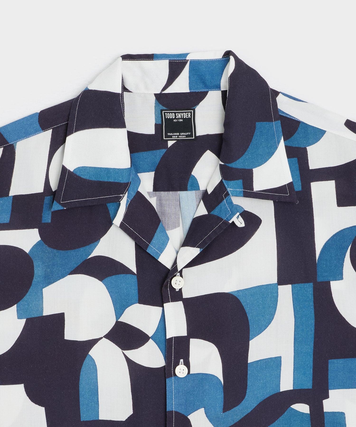 Cropped Rayon Camp Collar Shirt Product Image