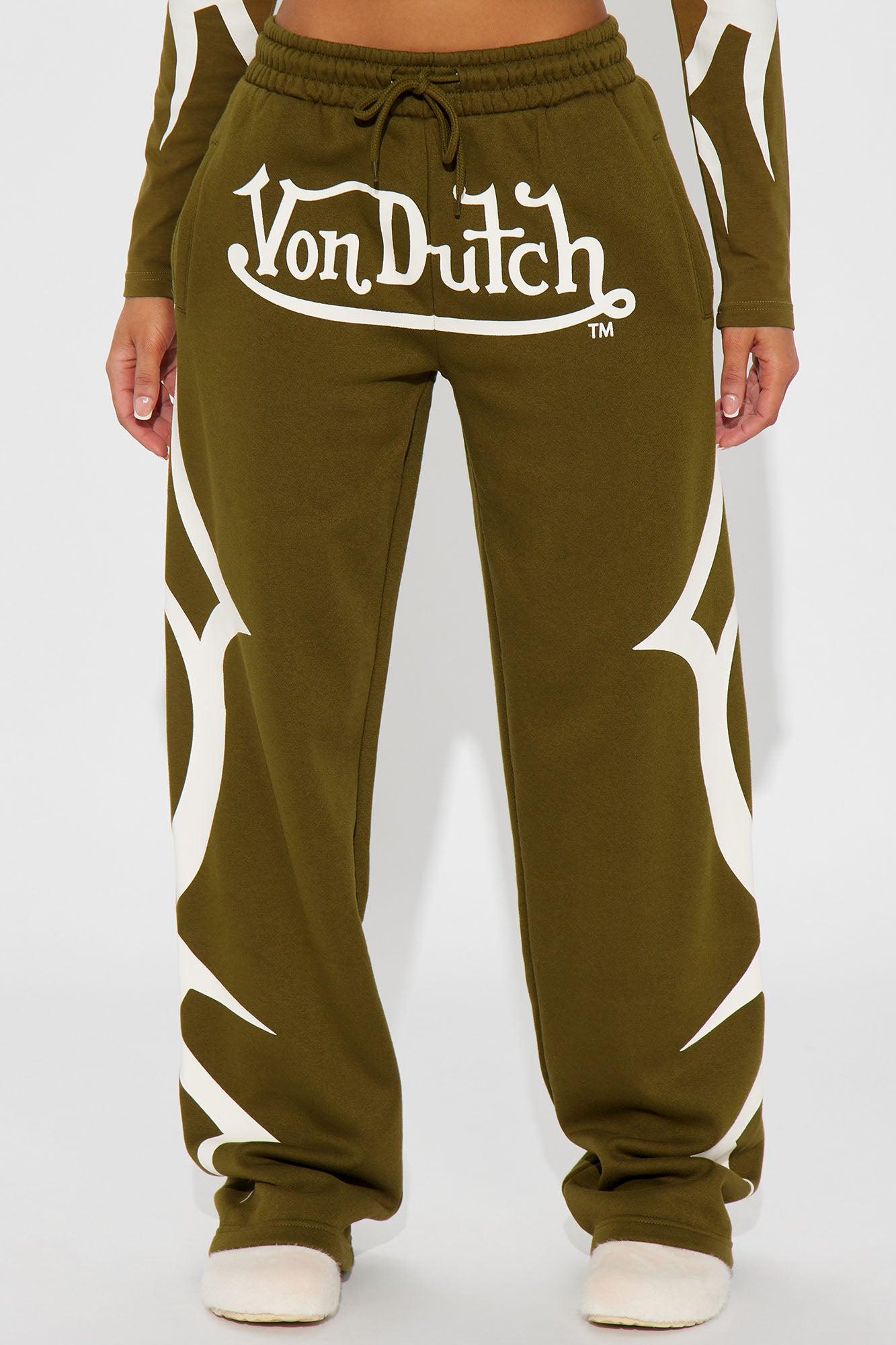 Von Dutch Trendy Wide Leg Pant - Olive Product Image