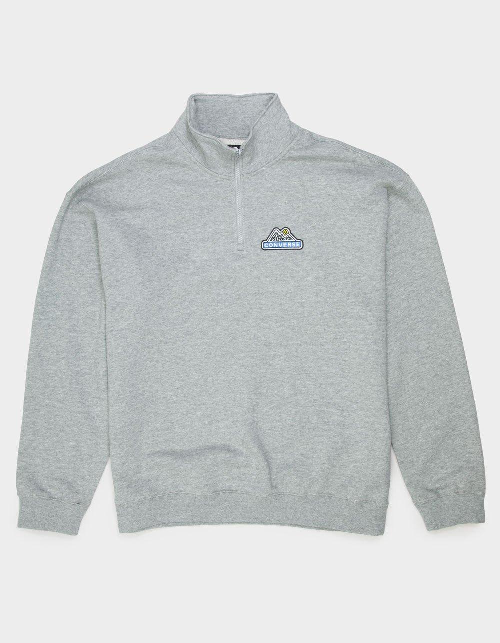 CONVERSE Mountain Mens Quarter Zip Sweatshirt - HEATHER GRAY Product Image