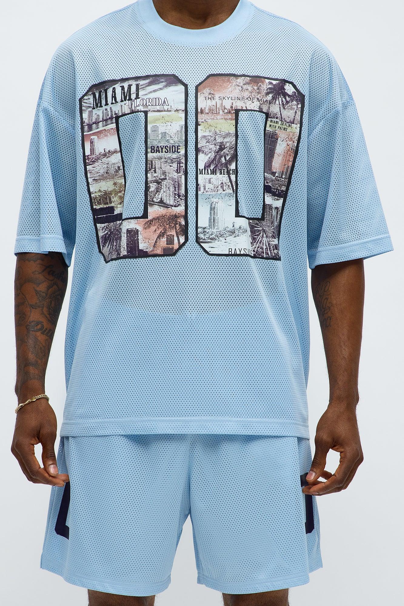 Regular Fit LA To MIA Tshirt - Blue Male Product Image