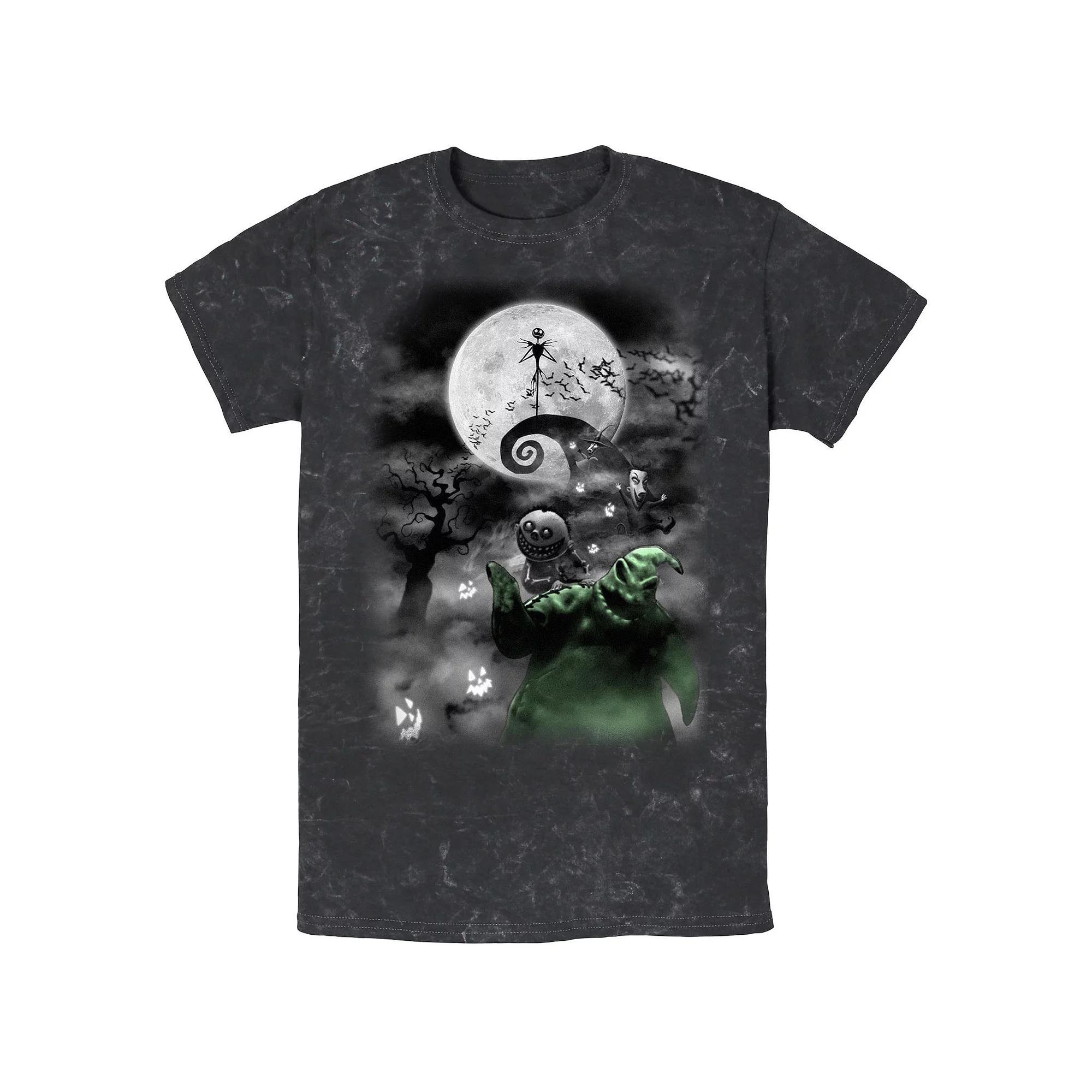 Disney's The Nightmare Before Christmas Scary Night Mineral Wash Men's Graphic Tee,  Product Image