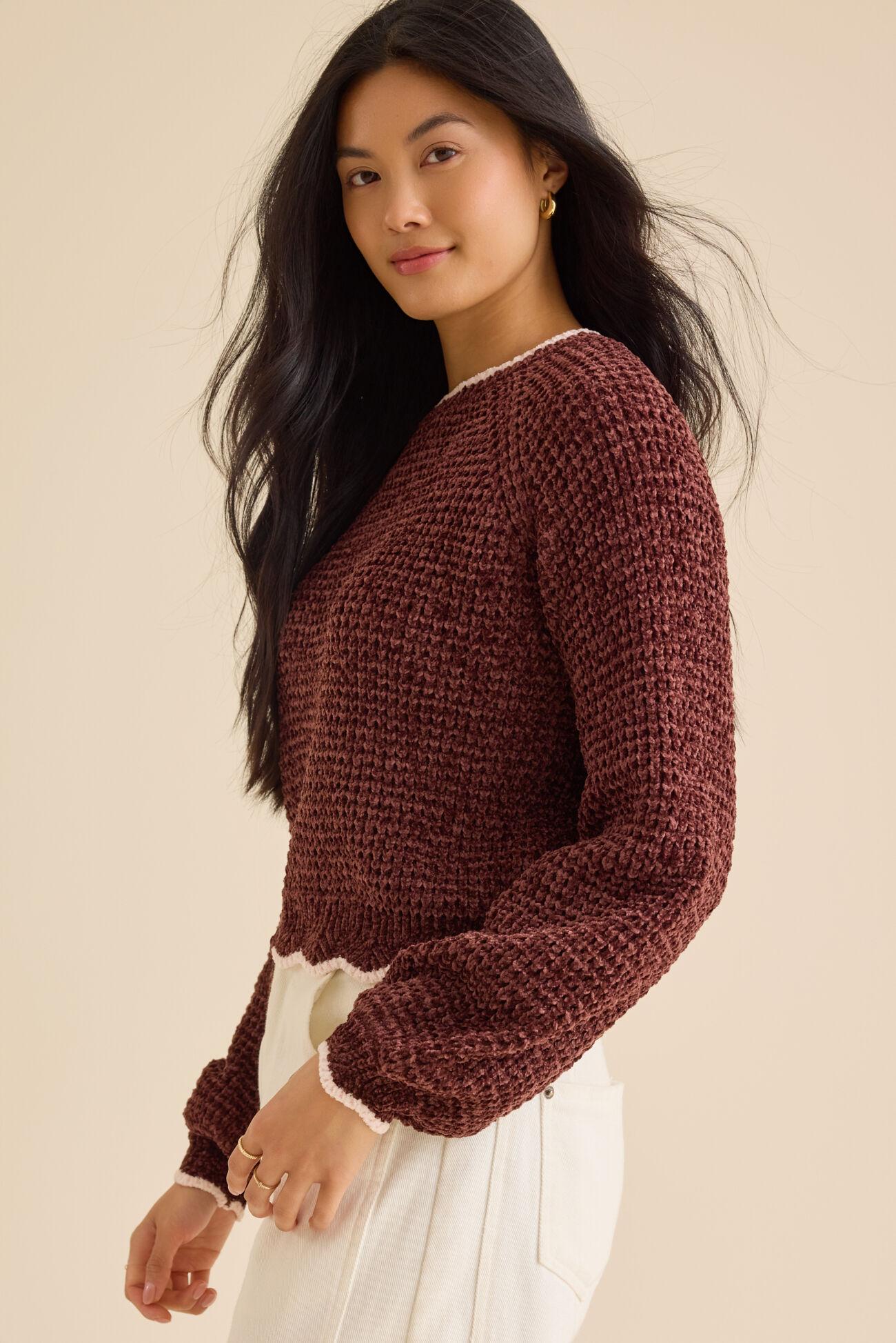 Amber Scalloped Trim Sweater Product Image