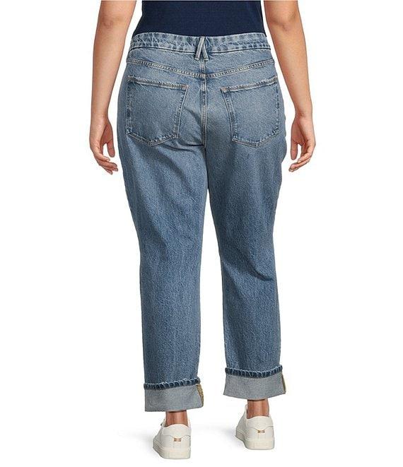 Good American Plus Good Classic Mid-Rise Slim Straight Jeans Product Image