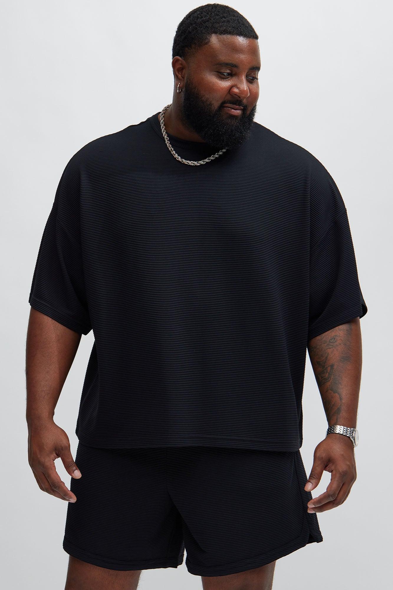 Zyler Textured Boxy Short Sleeve Tee - Black Product Image