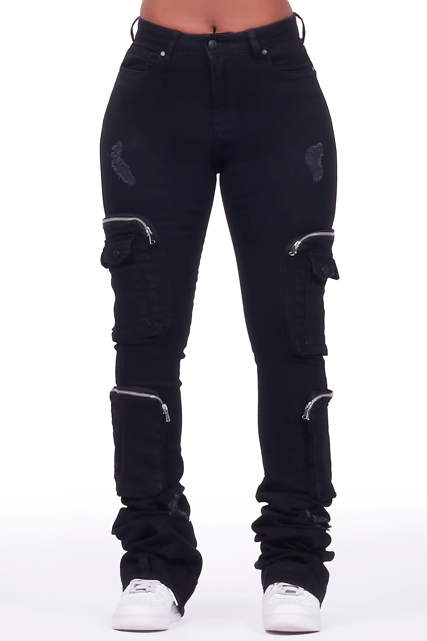 Alisson Black Cargo Super Stacked Jean Female Product Image