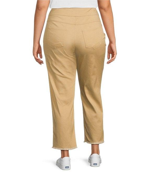 Ruby Rd. Plus Size Tencel™ Lyocell Frayed Hem Pull-On Ankle Pants Product Image