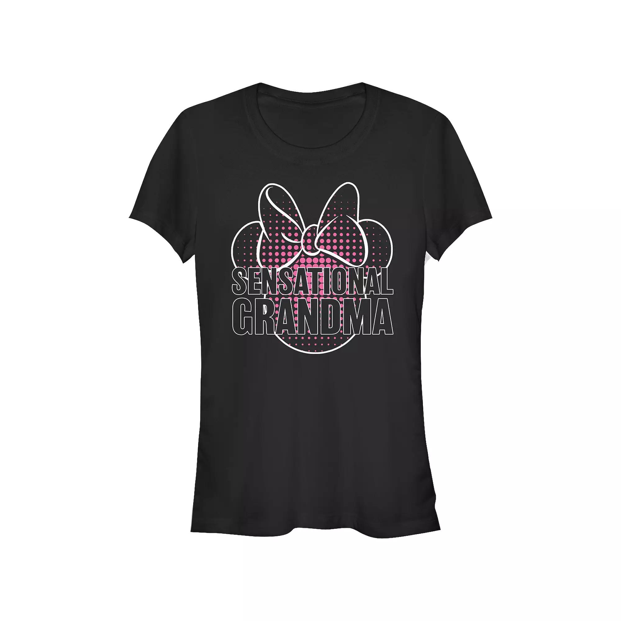 Disney's Minnie Mouse Sensational Grandma Juniors' Graphic Tee, Women's, Size: Medium, Black Product Image