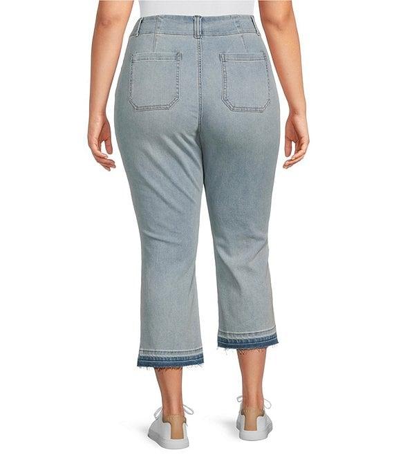 Nurture by Westbound Plus Size Crop Kick Flare Patch Pocket Jeans Product Image