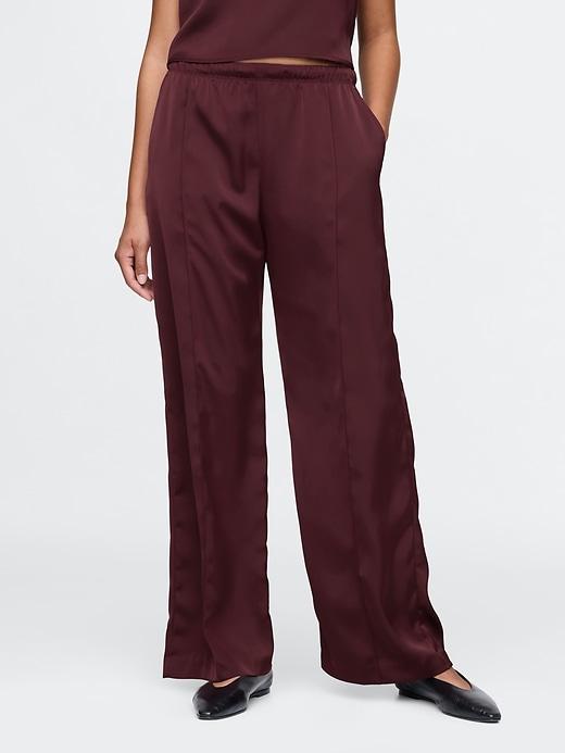 Mid Rise Recycled Satin Seamed Pants Product Image