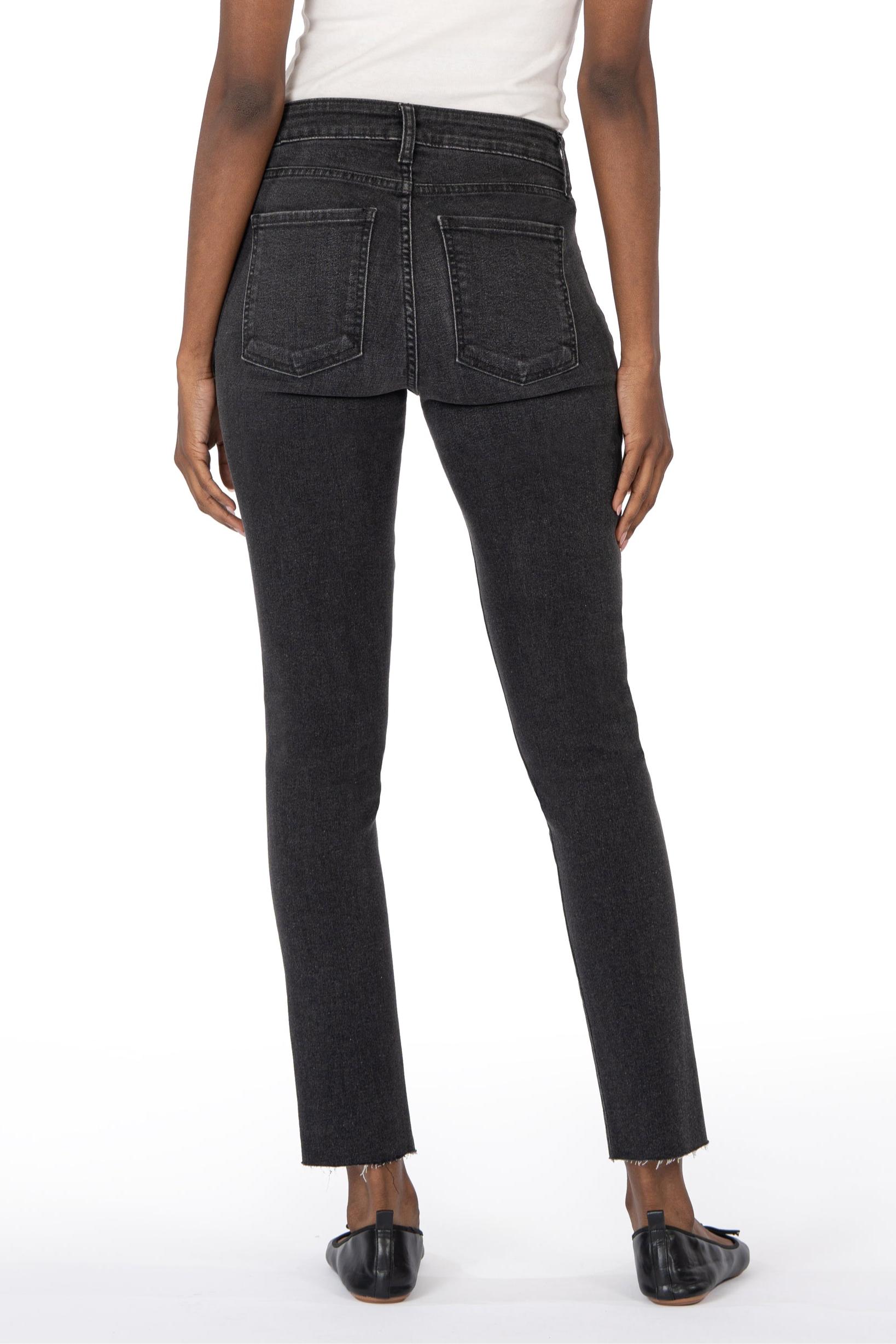 Reese High Rise Fab Ab Ankle Straight Raw Hem- Respectable Black Wash 29' Product Image