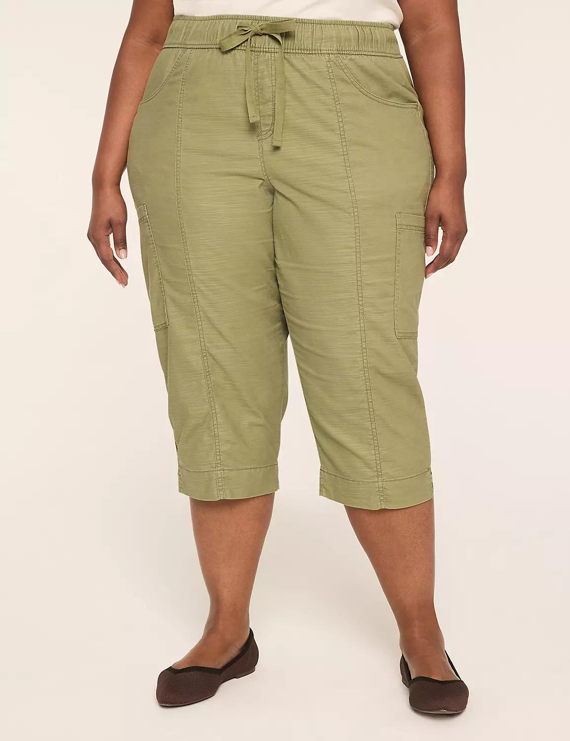 Slub Pull-On Cargo Crop Pant Product Image
