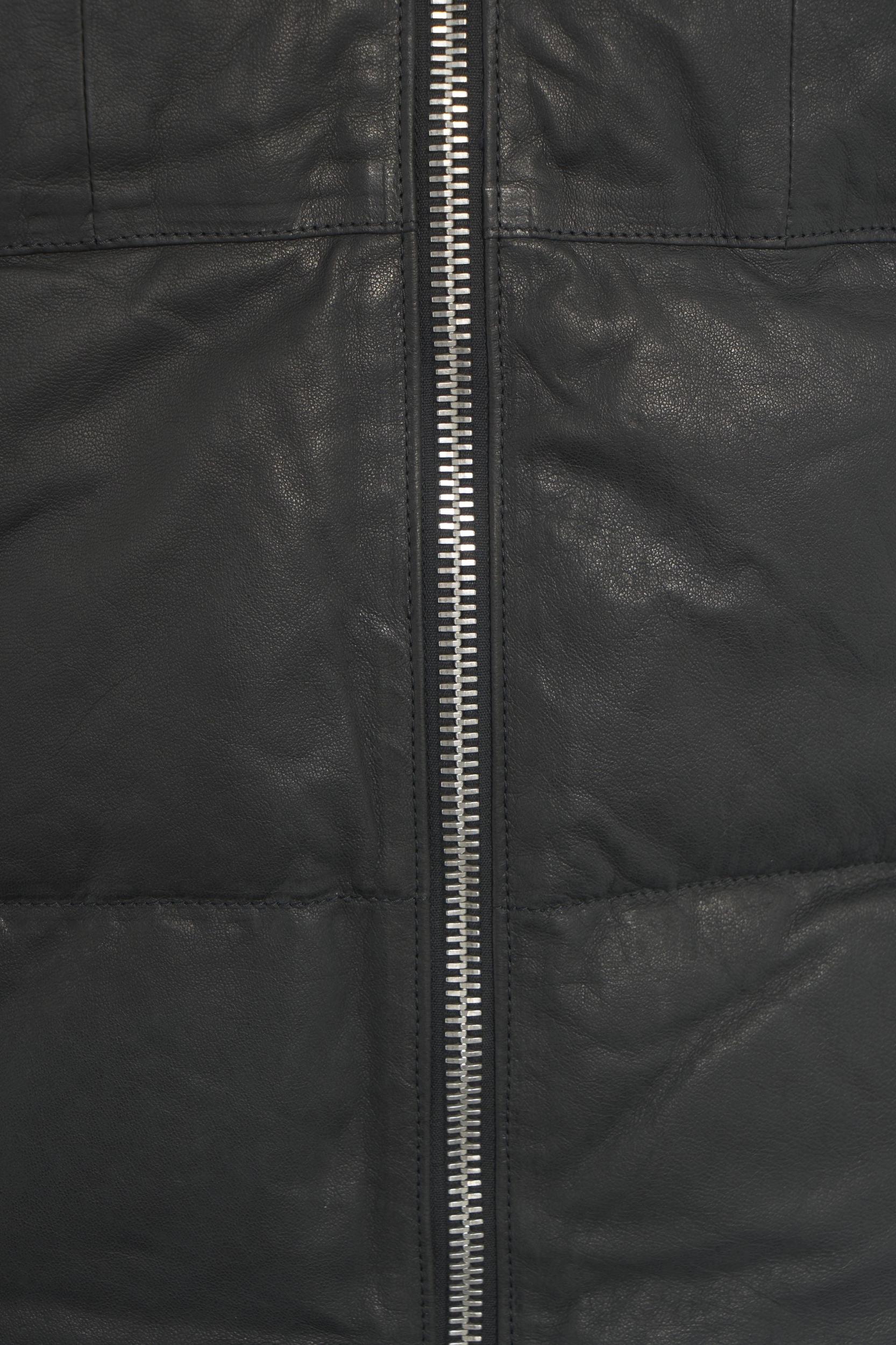 Padded leather jacket Product Image