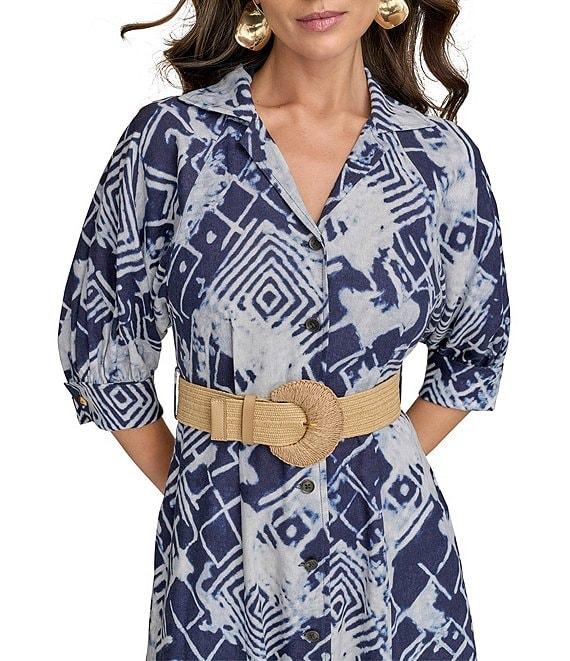 Donna Karan Abstract Print Button Front Shirt Dress Product Image