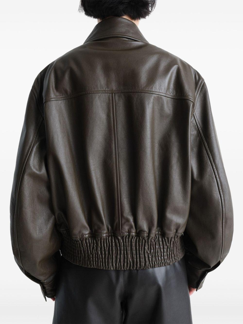leather bomber jacket Product Image