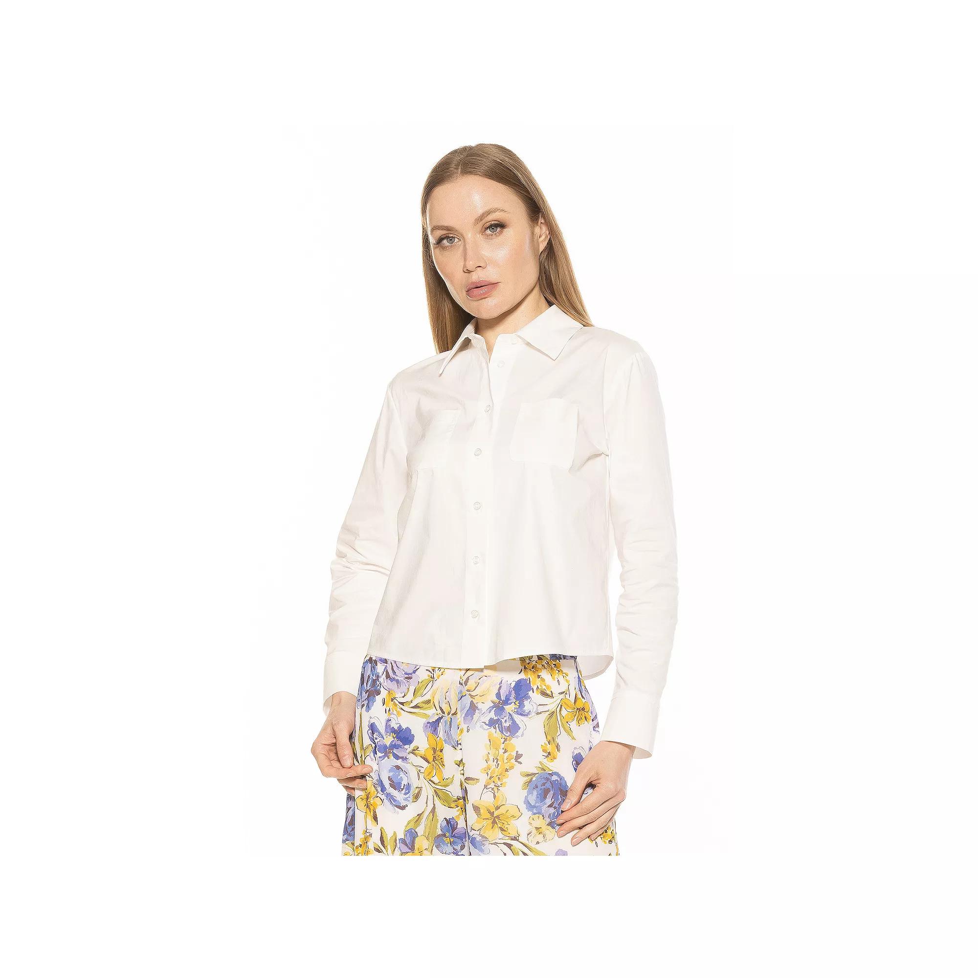 Women's ALEXIA ADMOR Roxanne Long Sleeve Collared Shirt,  Product Image