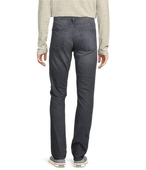 Premium Denim Straight Fit Grey Stretch Jeans Product Image