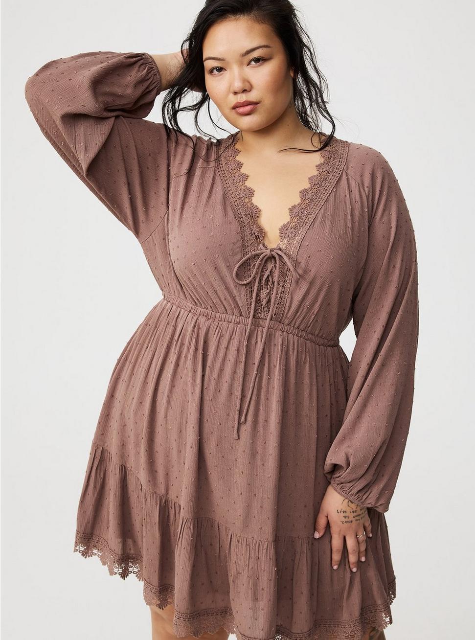 Mini Clipdot Dolman-Sleeve Dress Product Image