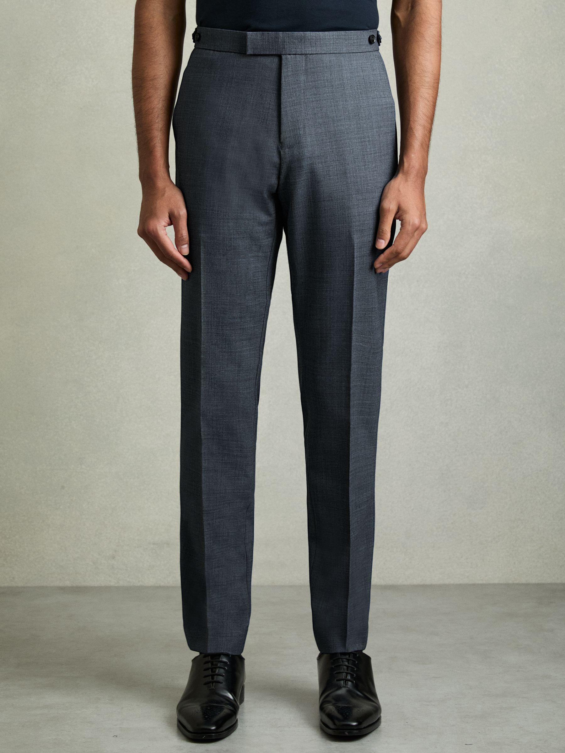 Regular-Fit Double-Breasted Sharkskin Wool-Blend Suit Blazer in Charcoal Grey Product Image