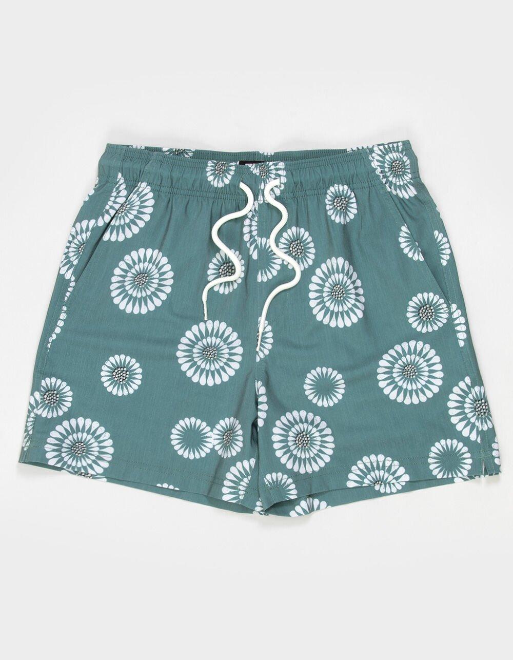 RSQ Mens Dandelion 5" Swim Shorts - DK GREEN Product Image