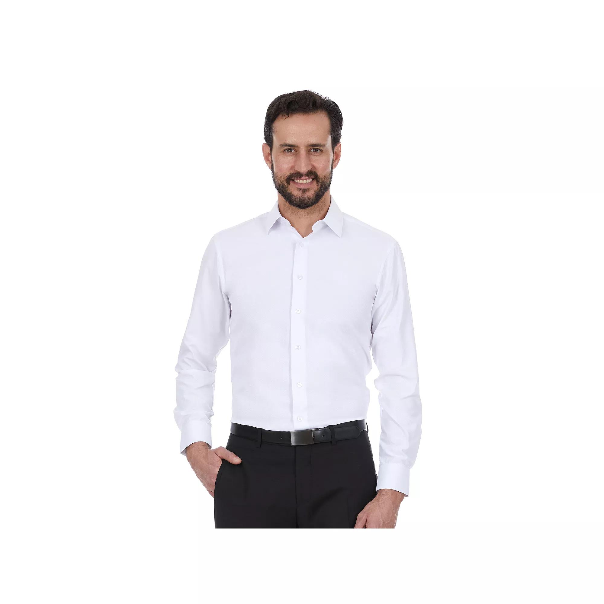 Men's Ben Sherman Slim-Fit Dobby Dress Shirt, Size: Medium-34/35, White Product Image