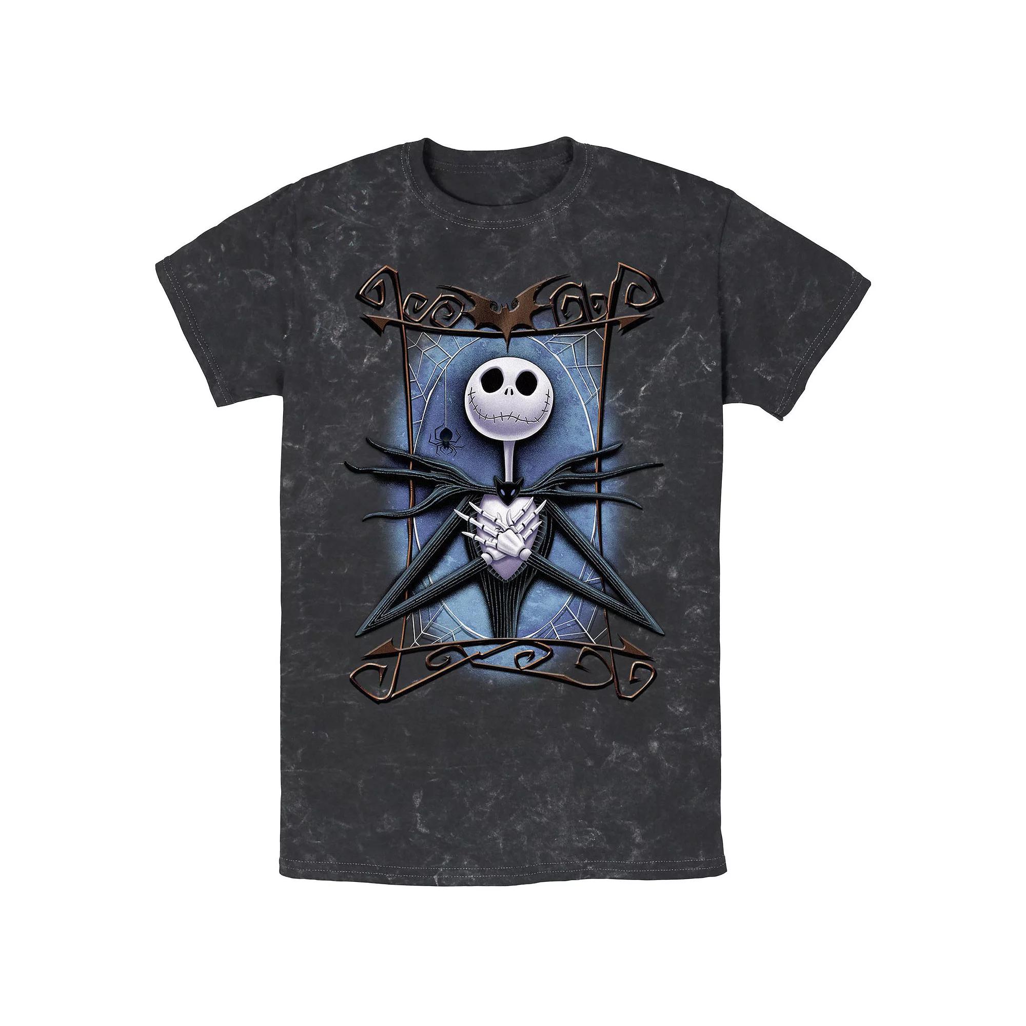 Disney's The Nightmare Before Christmas Jack Spooky Frame Mineral Wash Men's Graphic Tee,  Product Image