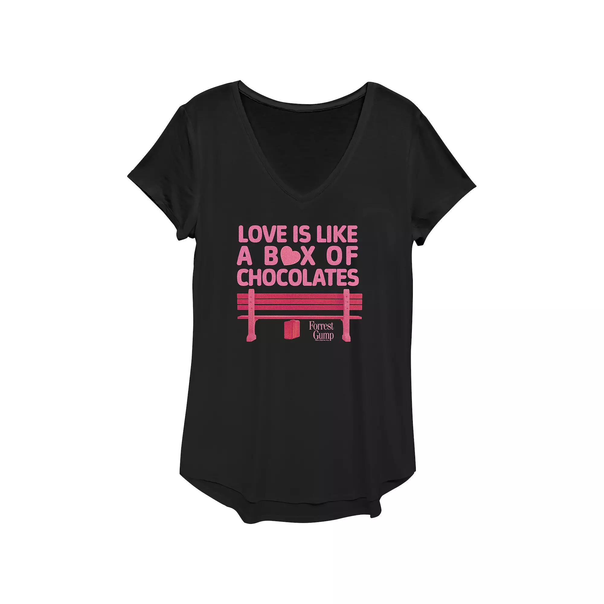 Women's Forrest Gump Love Is Like A Box Of Chocolates Graphic Tee, Girl's,  Product Image