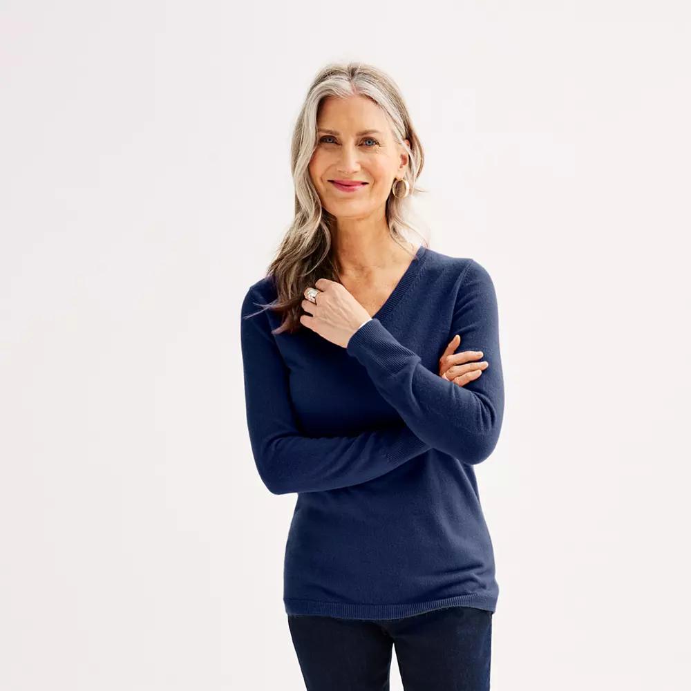 Women's Croft & Barrow® The Extra Soft V-Neck Sweater,  Product Image