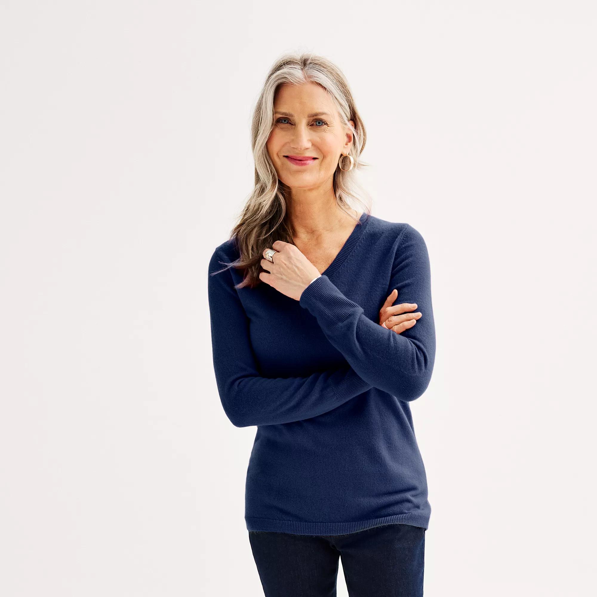Women's Croft & Barrow® The Extra Soft V-Neck Sweater,  Product Image