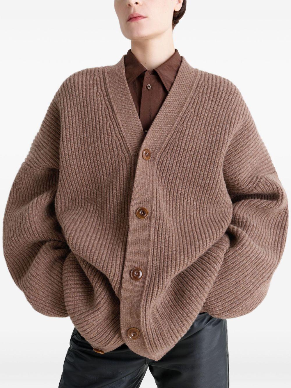 V-neck wool cardigan Product Image