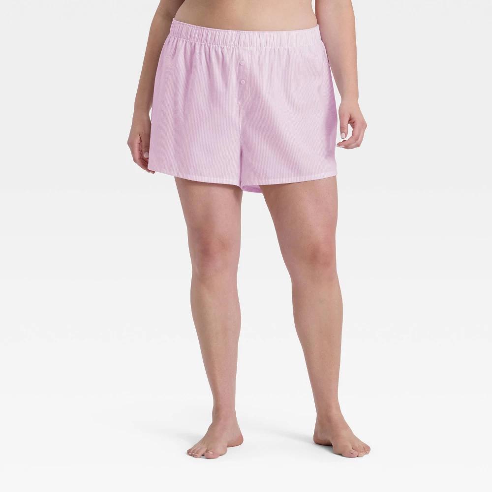 Women's Boxer Pajama Shorts - Wild Fable™ Cream Floral 2X Product Image