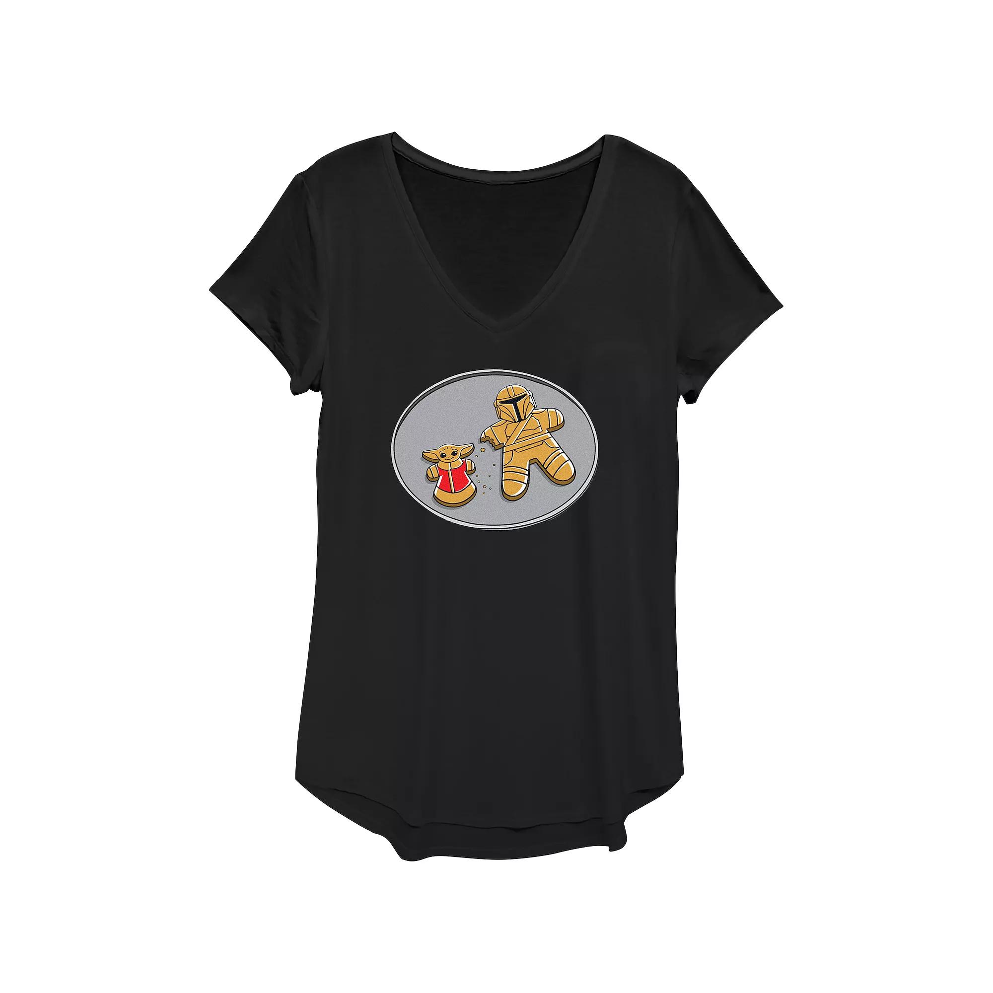 Women's Star Wars The Mandalorian Grogu Gingerbread Cookies Graphic Tee,  Product Image