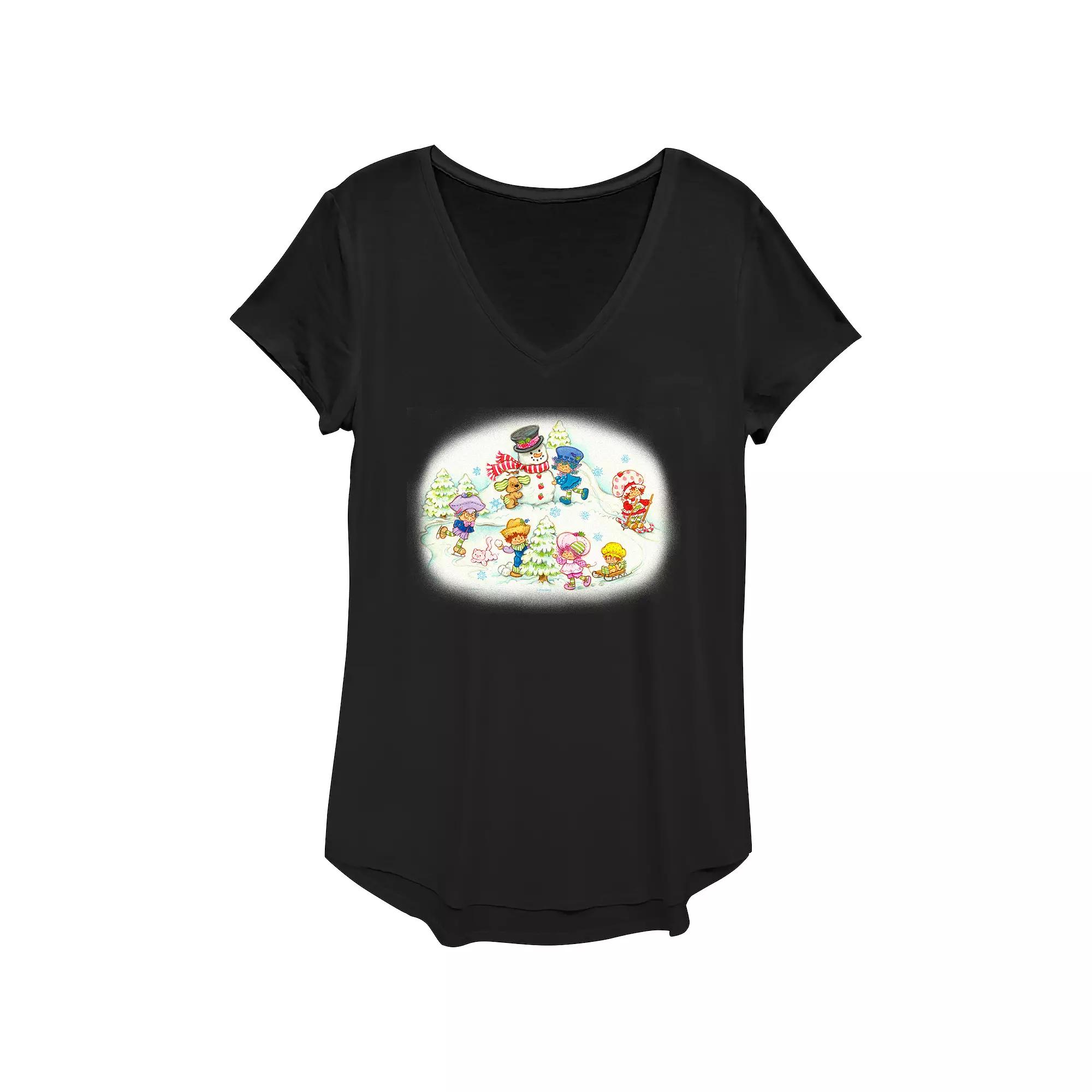 Women's Strawberry Shortcake Winter Fun Graphic Tee,  Product Image