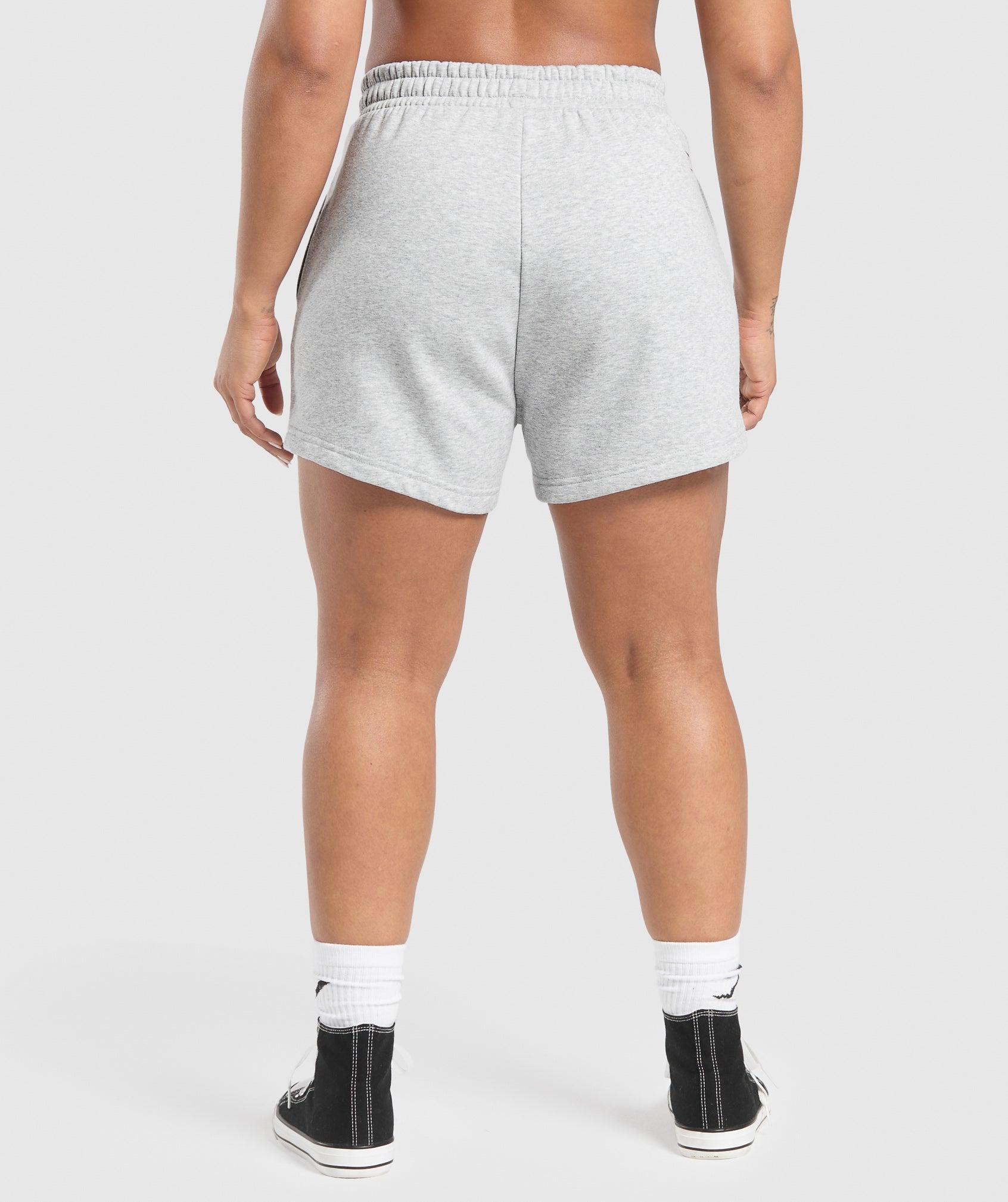 Gymshark Lifting Essentials Graphic Brushed 4' Shorts - Light Grey Core Marl Female Product Image