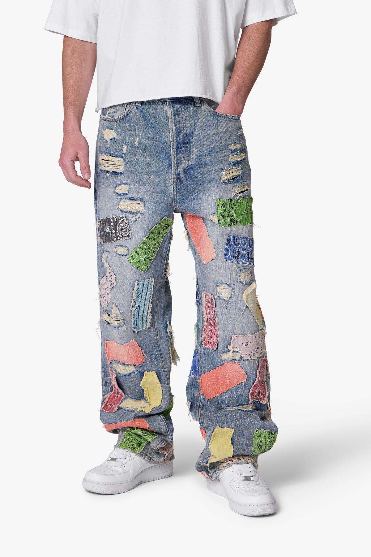 Ultra Baggy Bandana Patch Denim - Blue/Multi Product Image