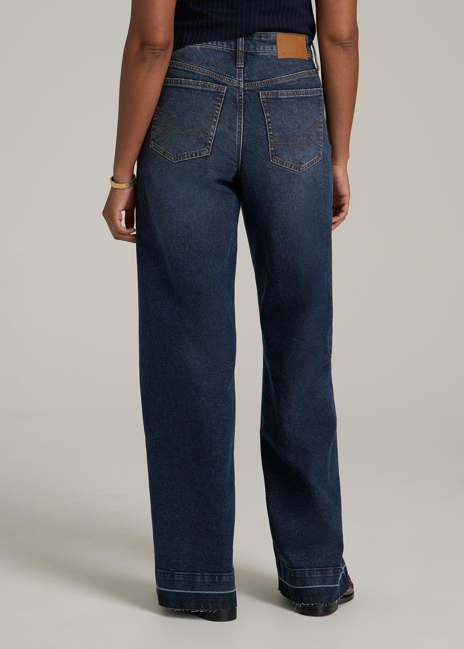 Luna High-Rise Wide-Leg Jeans for Tall Women in Faded Dark Indigo Female Product Image