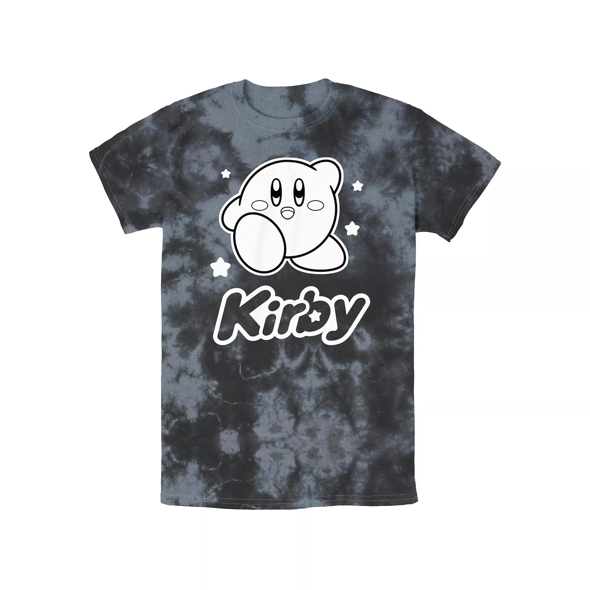Men's Nintendo Kirby Monochrome Style Bombard Wash Graphic Tee, Size: XXL, Black Grey Product Image