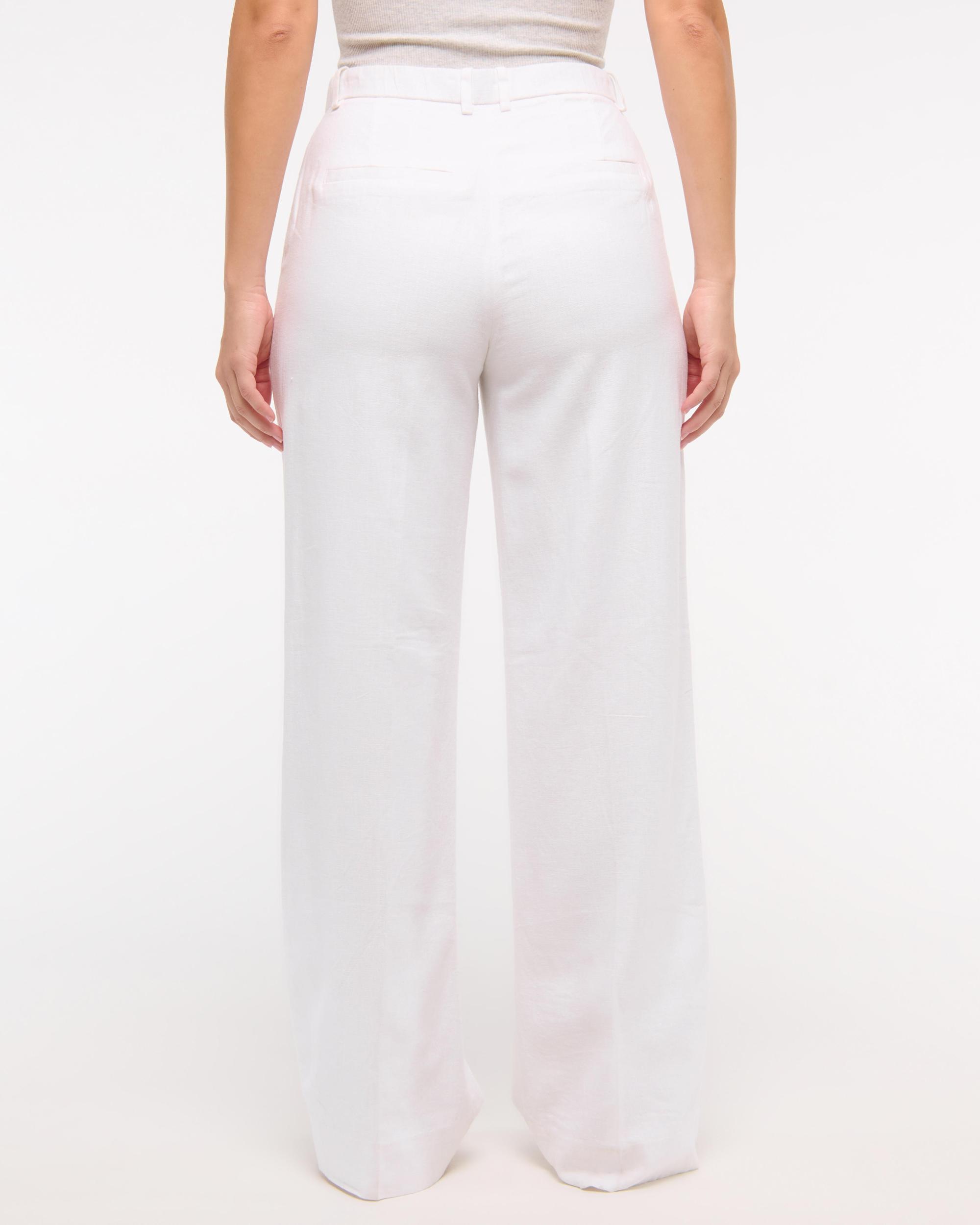 Curve Love Tailored Linen-Blend Wide Leg Pant Product Image
