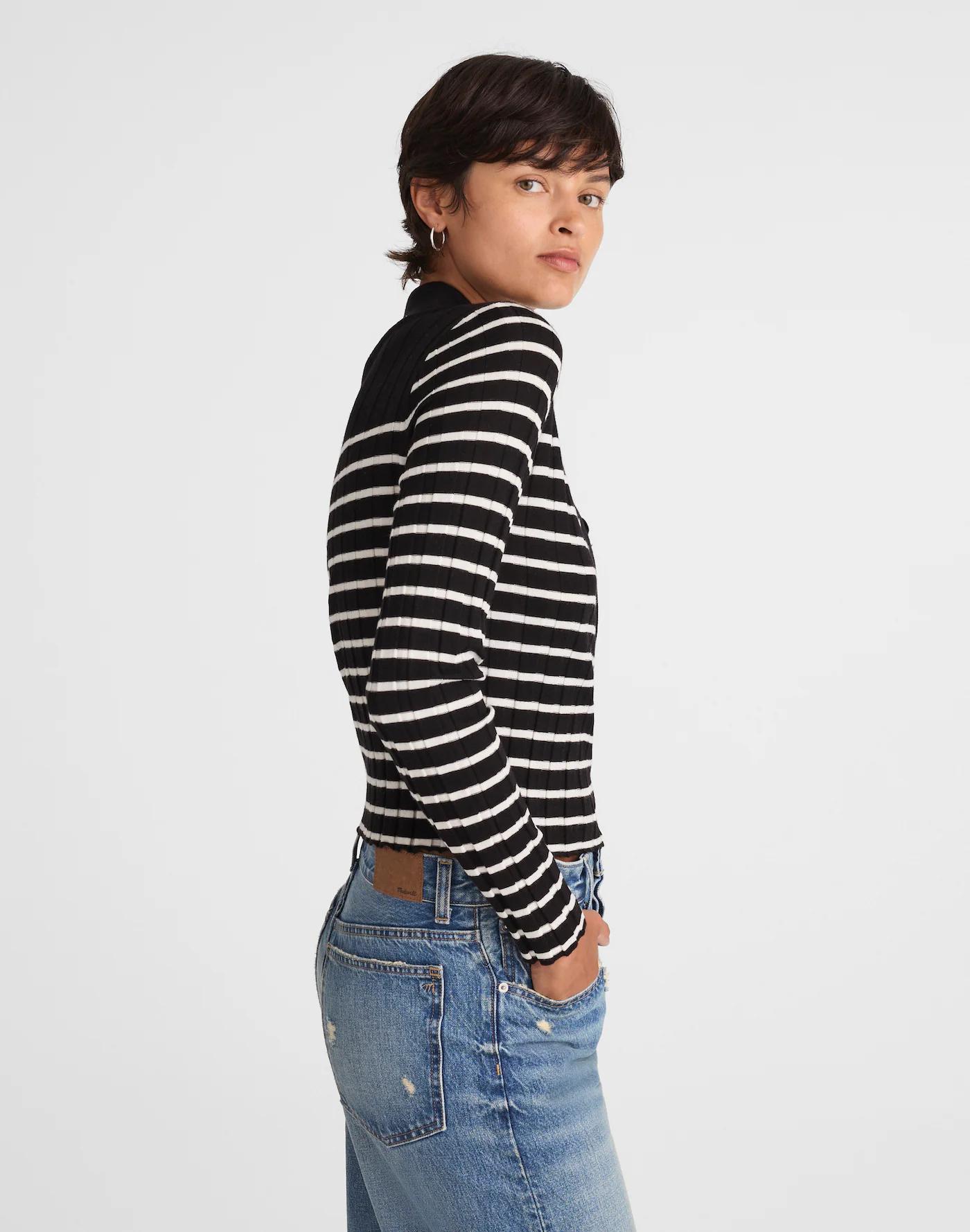 Ribbed Polo Sweater Product Image