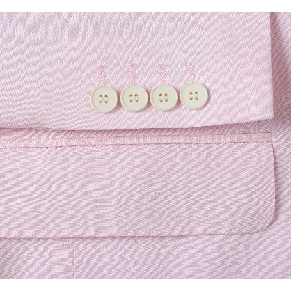 Men's Pink 2-Piece Slim Fit Linen Suit Male Product Image