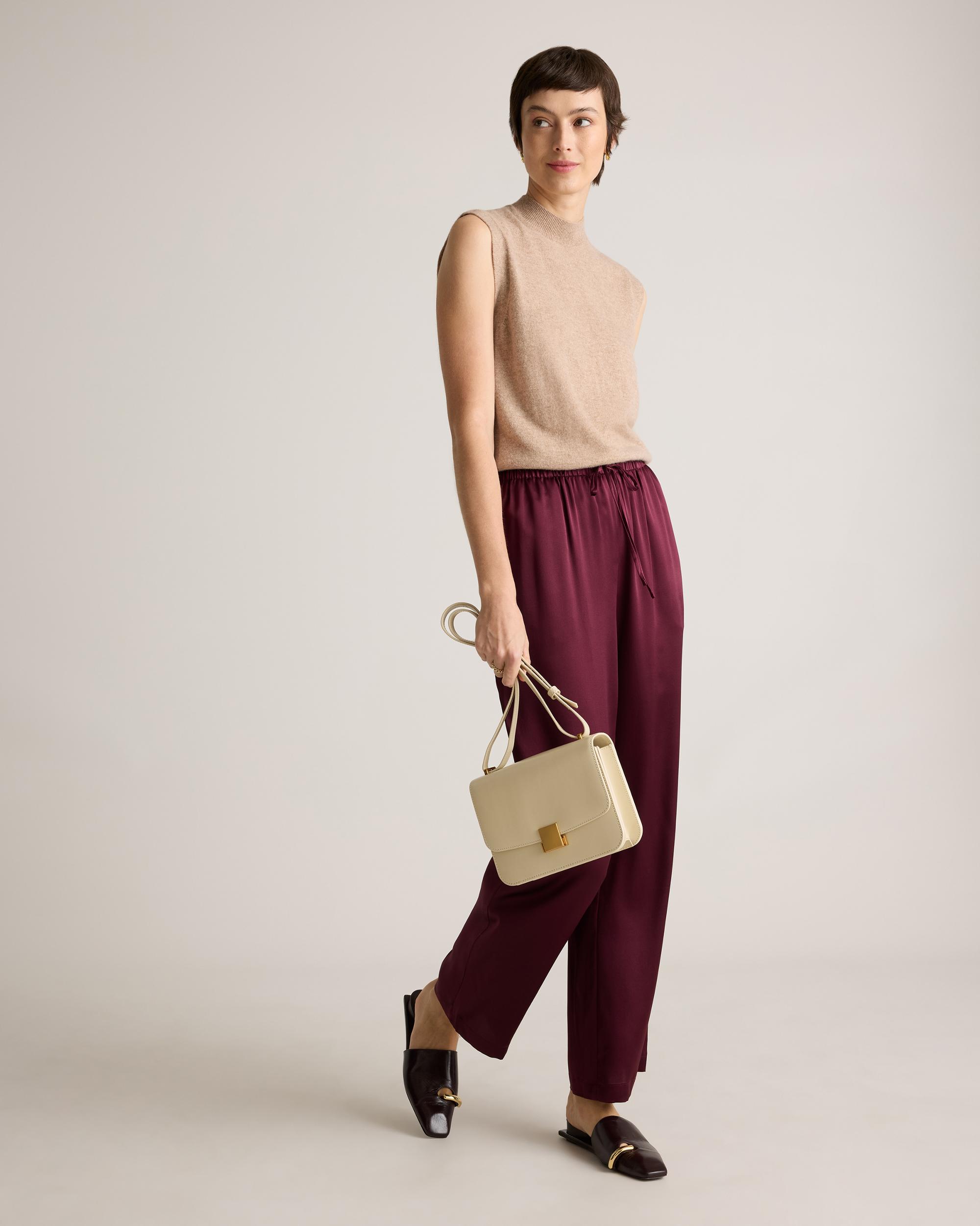 Quince | Women's Drawstring Wide Leg Pants Silk Product Image