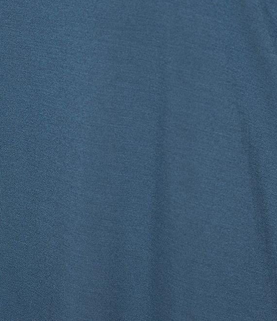 Liverpool Los Angeles Plus Size Jersey Knit V-Neck Short Flutter Sleeve Shirred Top Product Image