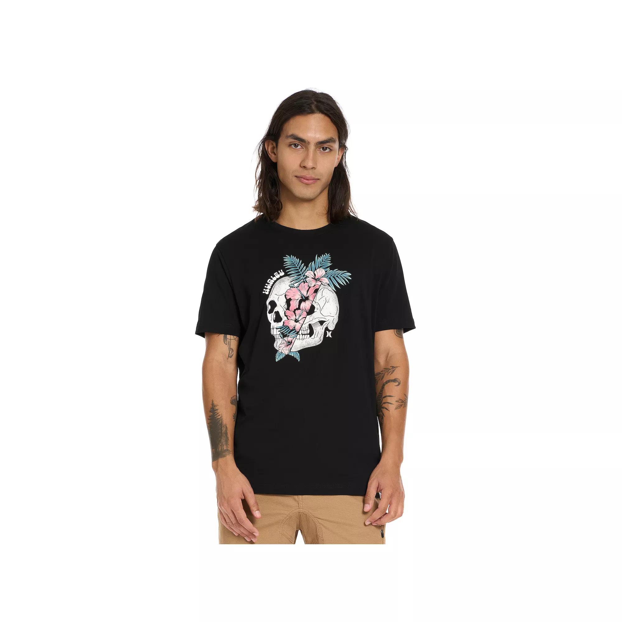 Men's Hurley Tropical Graphic Tee, Size: XS, Black Black Product Image